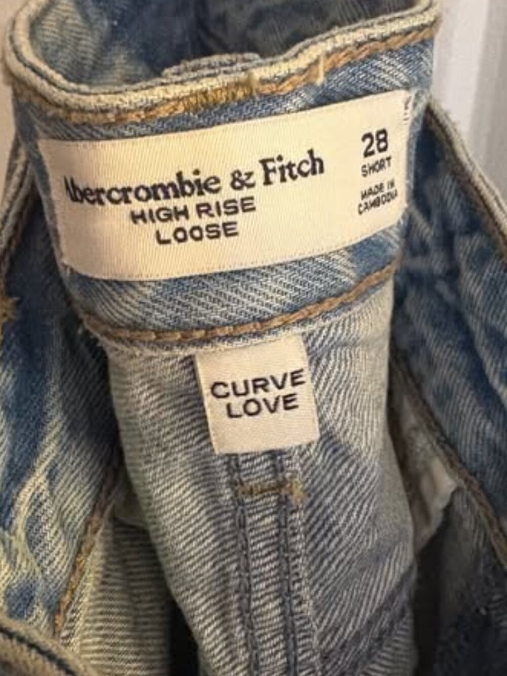 Abercrombie Curve Love High Rise Loose Jean 28Short